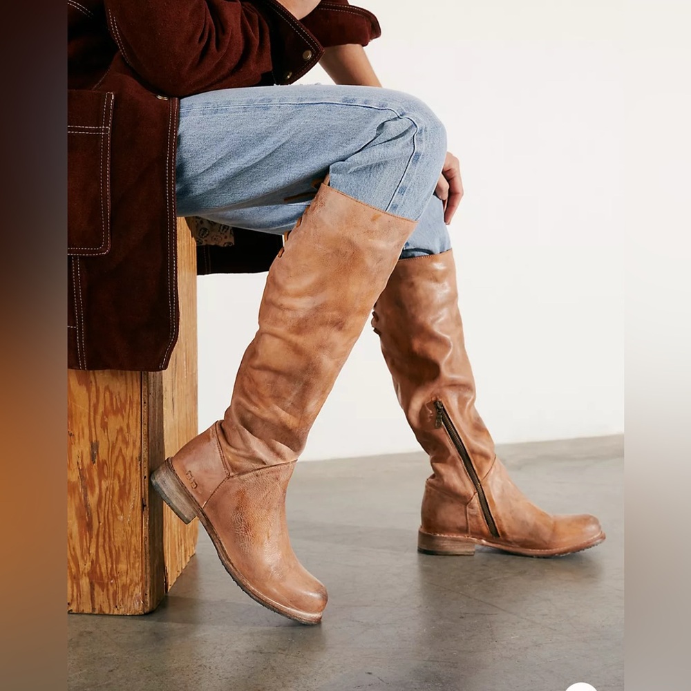 Bed Stu Manchester tall boot in tan rustic women’s 7.5 knee high - Picture 3 of 9